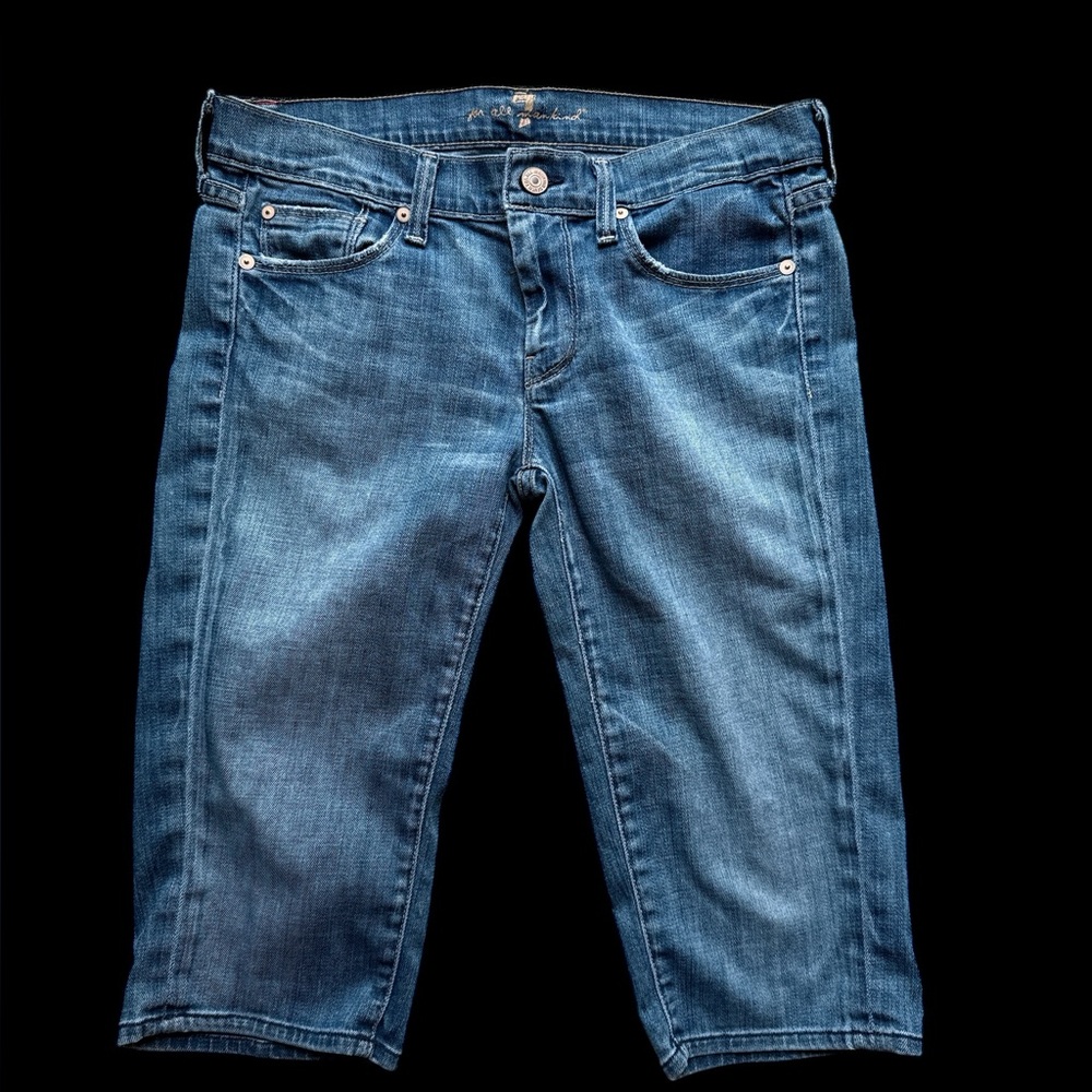 7 for all mankind, long Blue Denim shorts Jean shorts 28